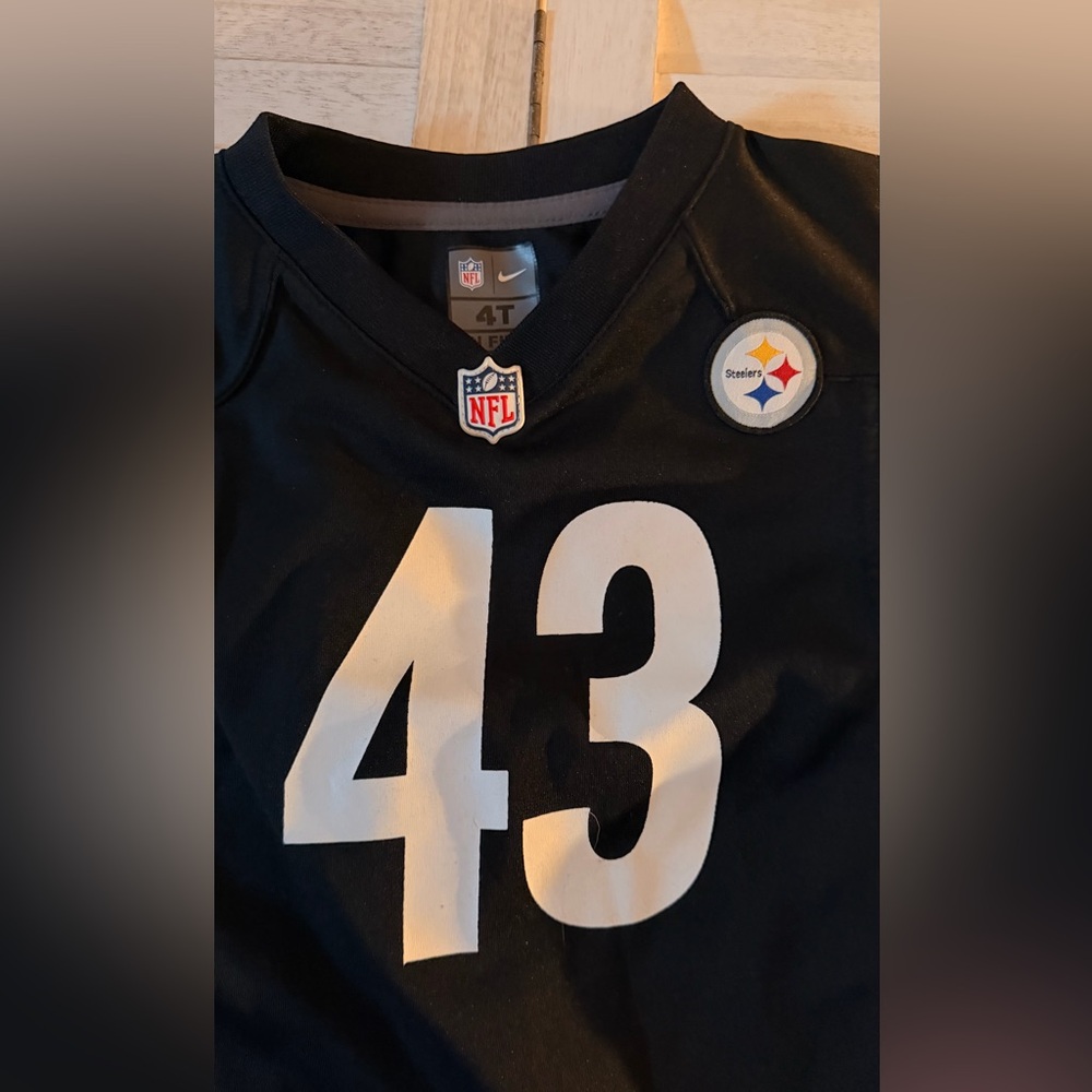 Nike Black & Yellow Kids Football Jersey #43 steelers - Picture 2 of 4